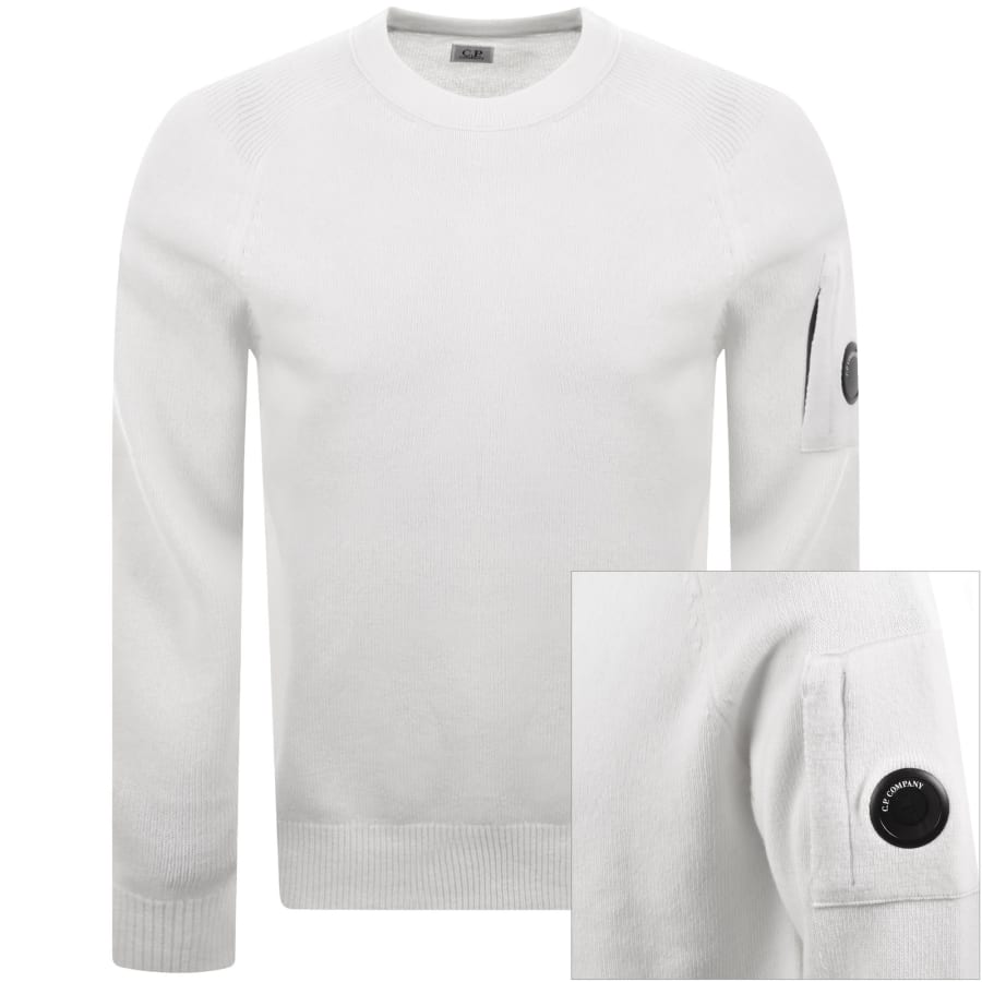 C.P. Company ホワイトセーター CP Company Knit Jumper Off White | Mainline Menswear us